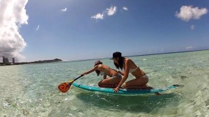 Miss Earth Guam, Sarah Filush & Miss Earth Korea Paddle Boarding Guam