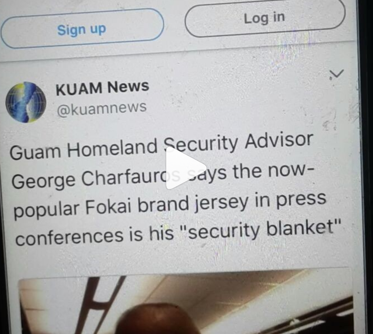 Guam Homeland Security Advisor says Fokai Jersey is his “Security Blanket”
